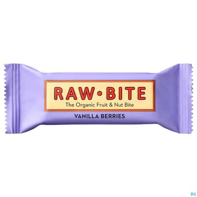 Sie sehen eine Packung Raw Bite Bio Riegel Vanilla Berries 50g, Produktbild: 03 Raw Bite Bio Riegel Vanilla Berries 50g, A-Nr.: 4252661 - 03