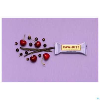 Sie sehen eine Packung Raw Bite Bio Riegel Vanilla Berries 50g, Produktbild: 11 Raw Bite Bio Riegel Vanilla Berries 50g, A-Nr.: 4252661 - 11