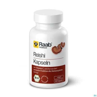 Sie sehen eine Packung Reishi Kapseln Bio Raab 80st, Produktbild: 01 Reishi Kapseln Bio Raab 80st, A-Nr.: 5871610 - 01