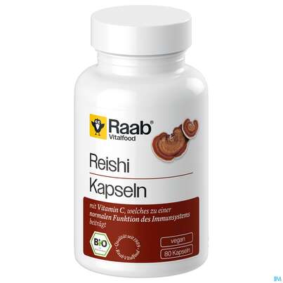 Sie sehen eine Packung Reishi Kapseln Bio Raab 80st, Produktbild: 02 Reishi Kapseln Bio Raab 80st, A-Nr.: 5871610 - 02