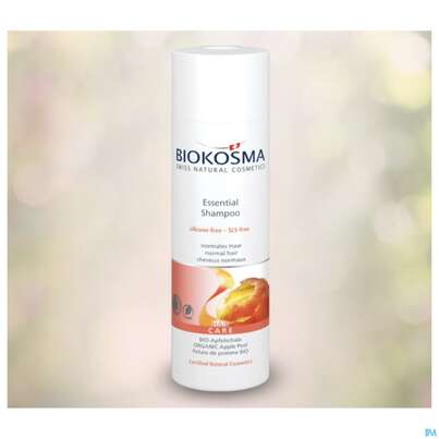 Sie sehen eine Packung Shampoon Biokosma Essential Apfelschale Nr60348 200ml, Produktbild: 02 Shampoon Biokosma Essential Apfelschale Nr60348 200ml, A-Nr.: 3499336 - 02