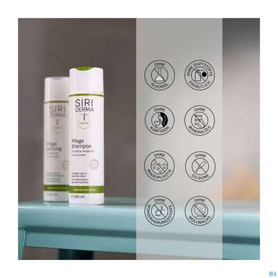 Sie sehen eine Packung Shampoon Siriderma Pflege Ohne Duftstoffe 250ml, Produktbild: 03 Shampoon Siriderma Pflege Ohne Duftstoffe 250ml, A-Nr.: 3849569 - 03