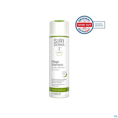 Sie sehen eine Packung Shampoon Siriderma Pflege Ohne Duftstoffe 250ml, Produktbild: 08 Shampoon Siriderma Pflege Ohne Duftstoffe 250ml, A-Nr.: 3849569 - 08