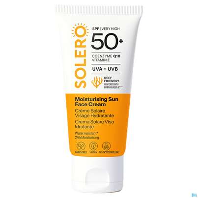 Sie sehen eine Packung Sonnenprodukte Solero Gesichtscreme Feuchtig- Keitsspendend Spf50+ 50ml, Produktbild: 02 Sonnenprodukte Solero Gesichtscreme Feuchtig- Keitsspendend Spf50+ 50ml, A-Nr.: 5917476 - 02