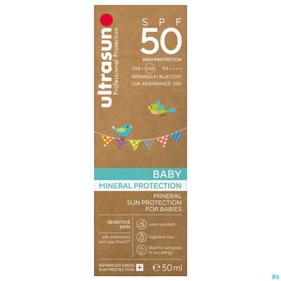 Sonnenprodukte Ultrasun Mineral Baby Spf50 Nr.62 100ml, A-Nr.: 4798101 - 02