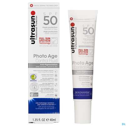 Sie sehen eine Packung Sonnenprodukte Ultrasun Photo Age Control Fluid Anti-pigmentation Sp50nr.62 40ml, Produktbild: 06 Sonnenprodukte Ultrasun Photo Age Control Fluid Anti-pigmentation Sp50nr.62 40ml, A-Nr.: 5600785 - 06