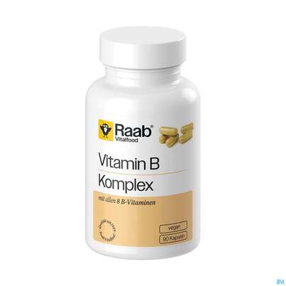 Sie sehen eine Packung Vitamin B-komplex/kapseln Raab 90st, Produktbild: 02 Vitamin B-komplex/kapseln Raab 90st, A-Nr.: 5871797 - 02