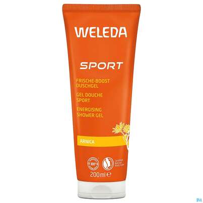 Sie sehen eine Packung Weleda Sport Shower Gel Arnika 200ml, Produktbild: 02 Weleda Sport Shower Gel Arnika 200ml, A-Nr.: 5909666 - 02