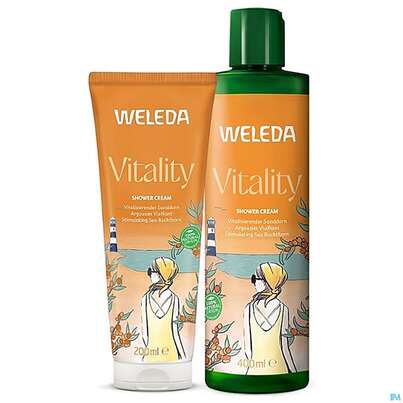 Sie sehen eine Packung Weleda Vitality Shower Cream Sanddorn 400ml, Produktbild: 02 Weleda Vitality Shower Cream Sanddorn 400ml, A-Nr.: 5909459 - 02