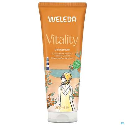 Sie sehen eine Packung Weleda Vitality Shower Cream Sanddorn 400ml, Produktbild: 06 Weleda Vitality Shower Cream Sanddorn 400ml, A-Nr.: 5909459 - 06