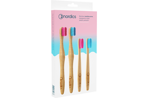 Nordics Öko Zahnbürsten Bambus Family Pack 2x Erwachsene 2x Kids, A-Nr.: 5666867 - 01