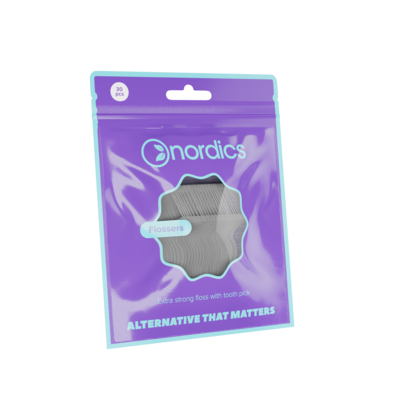 Nordics Öko Zahnseide-Sticks mit Zahnstocher, A-Nr.: 5799597 - 01