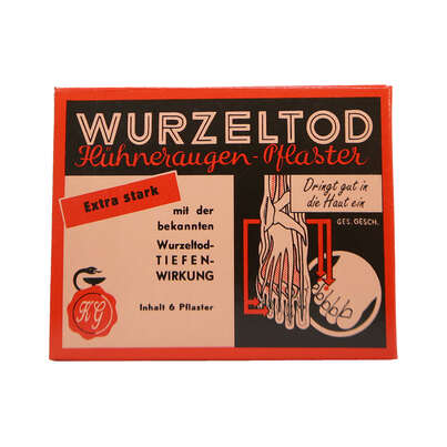 Sie sehen eine Packung Wurzeltod Hühneraugenpflaster, Produktbild: 01 Wurzeltod Hühneraugenpflaster, A-Nr.: 5034794 - 01
