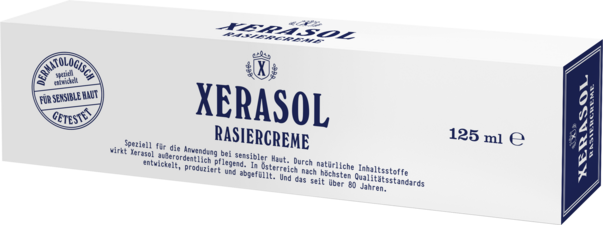Sie sehen eine Packung Xerasol Rasiercreme im 10er Aufsteller, Produktbild: 03 Xerasol Rasiercreme im 10er Aufsteller, A-Nr.: 4855684 - 03