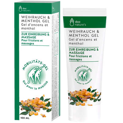 Sie sehen eine Packung doc nature’s WEIHRAUCH & MENTHOL GEL, Produktbild: 01 doc nature’s WEIHRAUCH & MENTHOL GEL, A-Nr.: 5286136 - 01