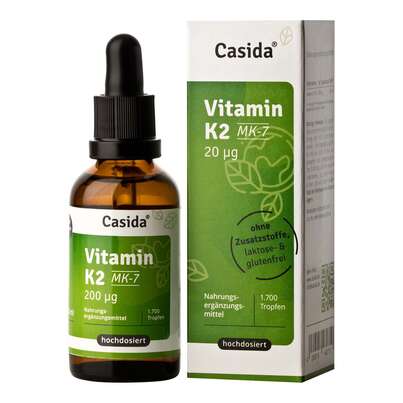 Sie sehen eine Packung Casida Vitamin K2 Tropfen MK-7, Produktbild: 01 Casida Vitamin K2 Tropfen MK-7, A-Nr.: 5339045 - 01