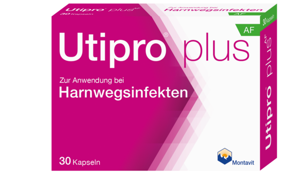 Sie sehen eine Packung Utipro plus AF Kapseln, Produktbild: 01 Utipro plus AF Kapseln, A-Nr.: 5305394 - 01