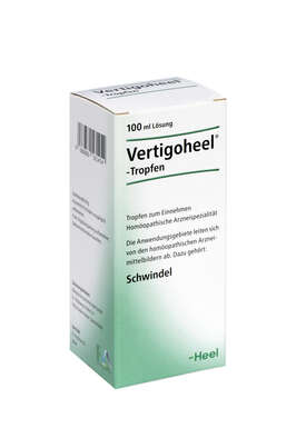 Sie sehen eine Packung Vertigoheel®-Tropfen, Produktbild: 01 Vertigoheel®-Tropfen, A-Nr.: 0561454 - 01