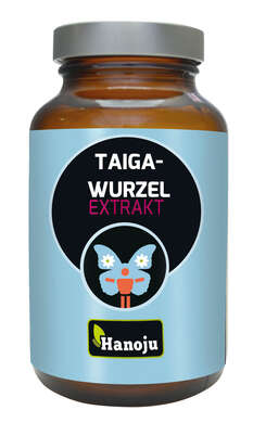 Sie sehen eine Packung Hanoju Taigawurzel Extrakt Kapseln 400mg, Produktbild: 01 Hanoju Taigawurzel Extrakt Kapseln 400mg, A-Nr.: 4492678 - 01