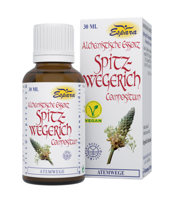 Sie sehen eine Packung Espara Spitzwegerich Compositum Alchemistische Essenz, Produktbild: 01 Espara Spitzwegerich Compositum Alchemistische Essenz, A-Nr.: 4267496 - 01