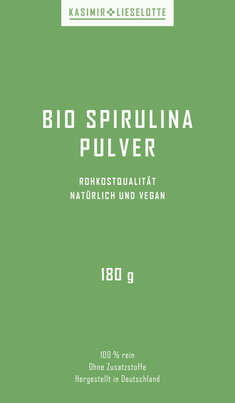 Sie sehen eine Packung Kasimir und Lieselotte - Bio-Spirulina Pulver 180 g, Produktbild: 02 Kasimir und Lieselotte - Bio-Spirulina Pulver 180 g, A-Nr.: 5616711 - 02