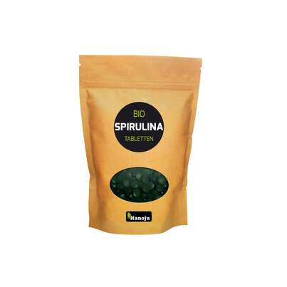 Sie sehen eine Packung Hanoju Spirulina Tabletten Bio, Produktbild: 01 Hanoju Spirulina Tabletten Bio, A-Nr.: 4256127 - 01