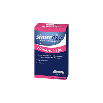 Sie sehen eine Packung Snoreeze Nasenstrips Large, Produktbild: 02 Snoreeze Nasenstrips Large, A-Nr.: 4840926 - 02