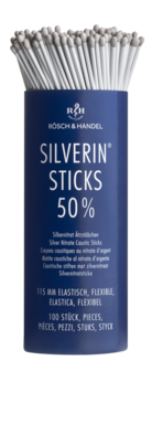 Sie sehen eine Packung SILBERNITRAT Ätzstäbchen 50% 100x115mm elastisch, Produktbild: 01 SILBERNITRAT Ätzstäbchen 50% 100x115mm elastisch, A-Nr.: 5212511 - 01