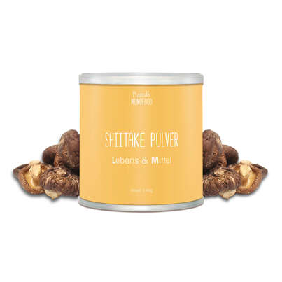 Sie sehen eine Packung Shiitake Pulver 190g, Produktbild: 02 Shiitake Pulver 190g, A-Nr.: 4547014 - 02