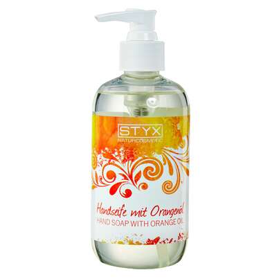 Sie sehen eine Packung Flüssige Handseife mit Orangenöl 250ml, Produktbild: 01 Flüssige Handseife mit Orangenöl 250ml, A-Nr.: 2629630 - 01