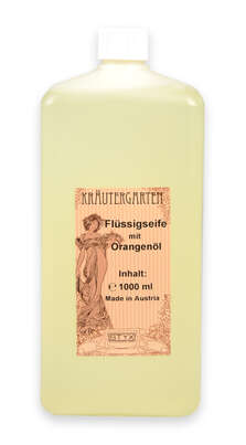 Sie sehen eine Packung Flüssigseife mit Orangenöl 1 Liter, Produktbild: 01 Flüssigseife mit Orangenöl 1 Liter, A-Nr.: 2673542 - 01