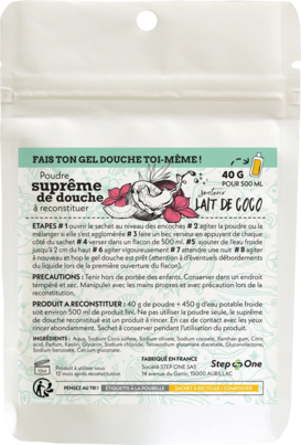 Sie sehen eine Packung Duschgel Pulver Kokosmilch StepOne, Produktbild: 01 Duschgel Pulver Kokosmilch StepOne, A-Nr.: 5454272 - 01