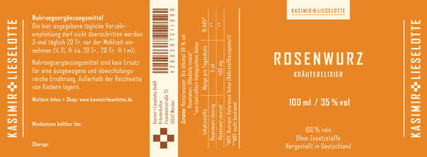 Sie sehen eine Packung Kasimir und Lieselotte Rosenwurz Tinktur, Produktbild: 03 Kasimir und Lieselotte Rosenwurz Tinktur, A-Nr.: 5176264 - 03