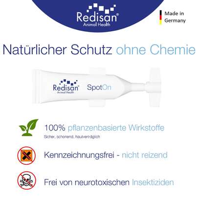 Sie sehen eine Packung Redisan Spot On Hunde 5x2,5 ml, Produktbild: 03 Redisan Spot On Hunde 5x2,5 ml, A-Nr.: 5710812 - 03