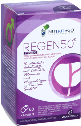 Sie sehen eine Packung REGEN50 STRONG NUTRILAGO KAPSELN ( 60 ST), Produktbild: 02 REGEN50 STRONG NUTRILAGO KAPSELN ( 60 ST), A-Nr.: 5814747 - 02