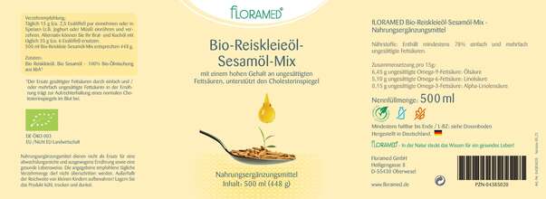Floramed Bio-Reiskleieöl-Sesamöl-Mix DE-ÖKO-003, A-Nr.: 4389986 - 01