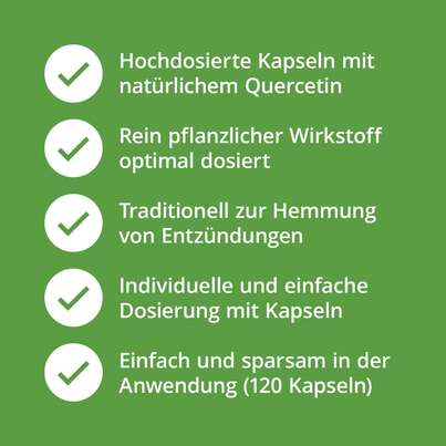 Quercetin Kapseln 500 mg hochdosiert, A-Nr.: 5629412 - 02