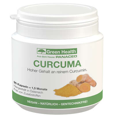 Sie sehen eine Packung Green Health CURCUMA, Produktbild: 01 Green Health CURCUMA, A-Nr.: 3388476 - 01