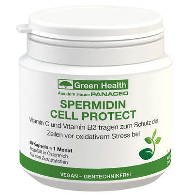 Sie sehen eine Packung Green Health SPERMIDIN CELL PROTECT, Produktbild: 01 Green Health SPERMIDIN CELL PROTECT, A-Nr.: 5824088 - 01