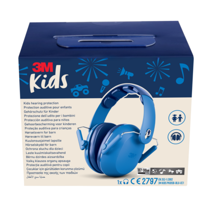 Sie sehen eine Packung 3M™ Gehörschutz für Kinder, blau (87-98 dB), Produktbild: 01 3M™ Gehörschutz für Kinder, blau (87-98 dB), A-Nr.: 5672313 - 01