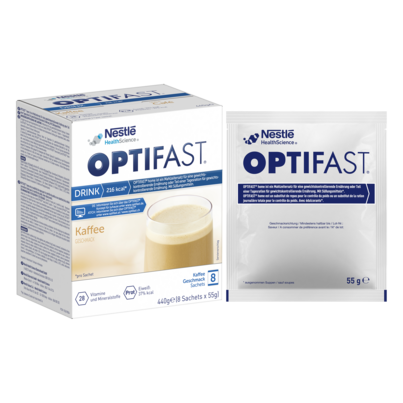 Sie sehen eine Packung OPTIFAST® Drink Kaffee, Produktbild: 01 OPTIFAST® Drink Kaffee, A-Nr.: 5209696 - 01