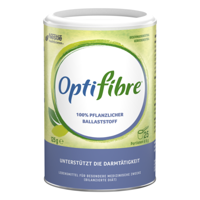 Sie sehen eine Packung OptiFibre® 125g, Produktbild: 01 OptiFibre® 125g, A-Nr.: 4293418 - 01