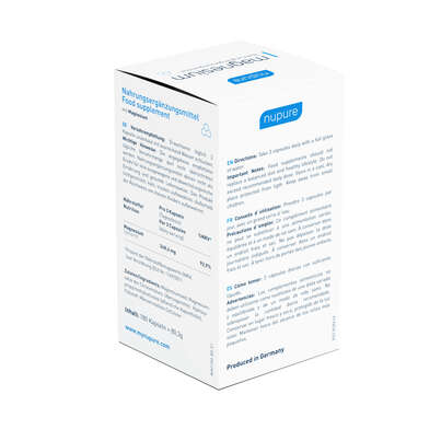 Sie sehen eine Packung Nupure magnesium mit Magnesiumcitrat Kapseln, Produktbild: 02 Nupure magnesium mit Magnesiumcitrat Kapseln, A-Nr.: 5778856 - 02