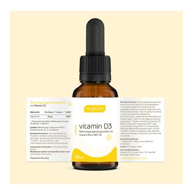 Sie sehen eine Packung Nupure vitamin D3 Tropfen Mct öl, Produktbild: 04 Nupure vitamin D3 Tropfen Mct öl, A-Nr.: 5779063 - 04