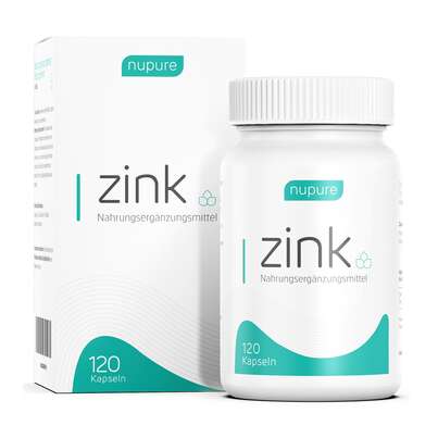Sie sehen eine Packung Nupure zink Kapseln, Produktbild: 03 Nupure zink Kapseln, A-Nr.: 5779100 - 03