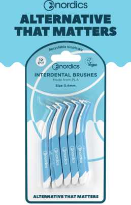 Sie sehen eine Packung Nordics Interdental Zahnbürste Öko PLA, Produktbild: 02 Nordics Interdental Zahnbürste Öko PLA, A-Nr.: 5339341 - 02