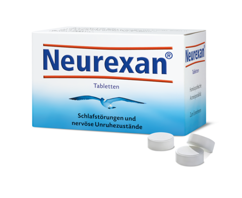 Sie sehen eine Packung Neurexan® Tabletten, Produktbild: 02 Neurexan® Tabletten, A-Nr.: 4231601 - 02
