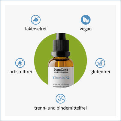Sie sehen eine Packung NatuGena Vitamin K2 Tropfen, Produktbild: 04 NatuGena Vitamin K2 Tropfen, A-Nr.: 5404222 - 04