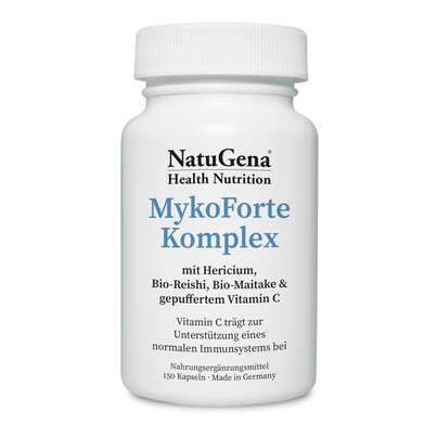 Sie sehen eine Packung NatuGena MykoForte Komplex Kapseln, Produktbild: 01 NatuGena MykoForte Komplex Kapseln, A-Nr.: 5730074 - 01