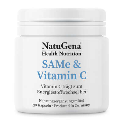 Sie sehen eine Packung NatuGena SAMe & Vitamin C, Produktbild: 01 NatuGena SAMe & Vitamin C, A-Nr.: 5699536 - 01